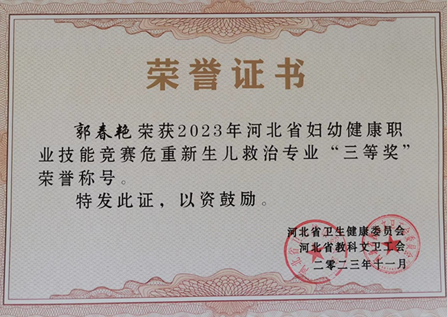 喜报！我院代表队在河北省妇幼健康职业技能竞赛中获佳绩